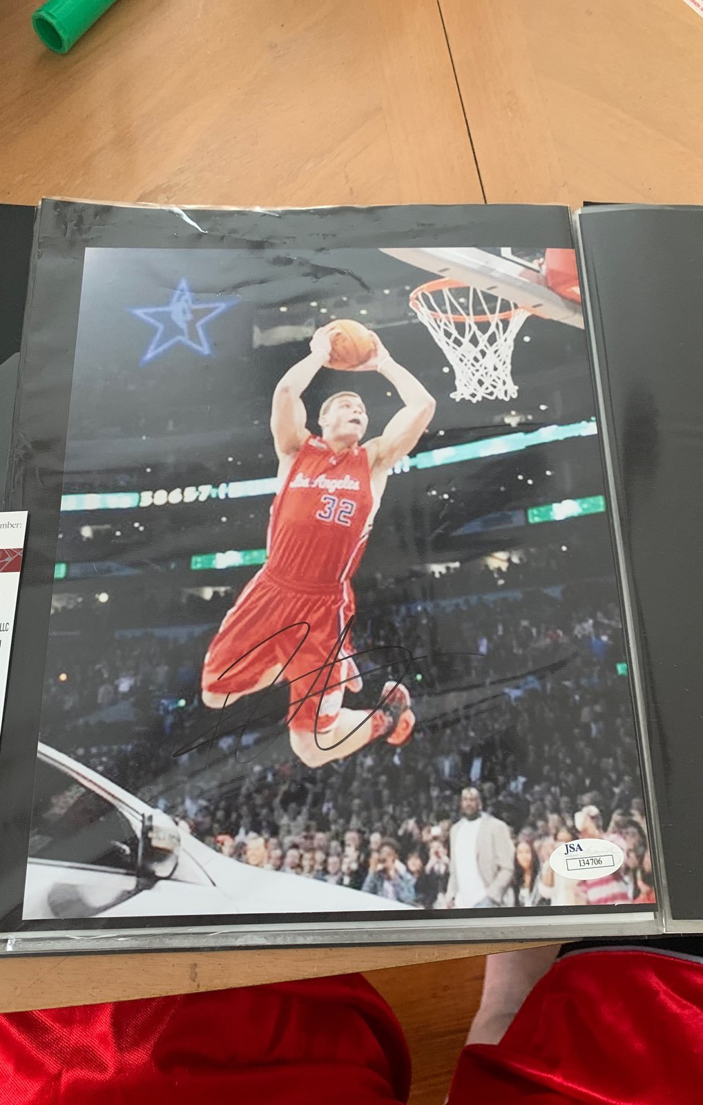 Autograph Blake Griffin slam dunk photo