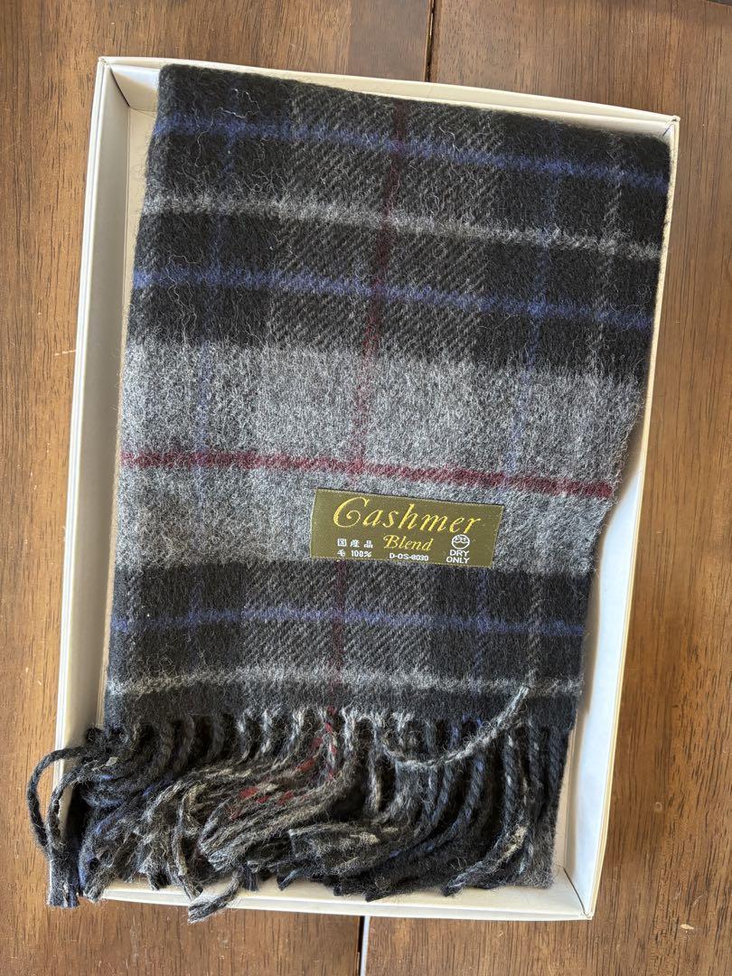 Cashmere Blend Check Pattern Men's Scarf