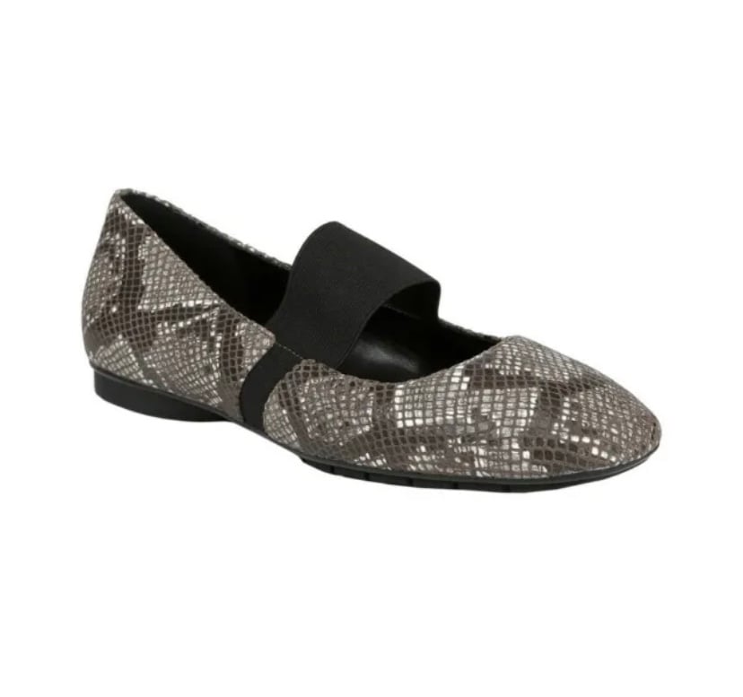 Donald Pliner Sz8.5 dennisMary Jane Flats Python Print Leather Shoes 178