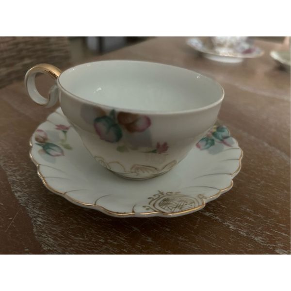Vintage Ucagco China hand-painted teacup and saucer set Occupied Japan