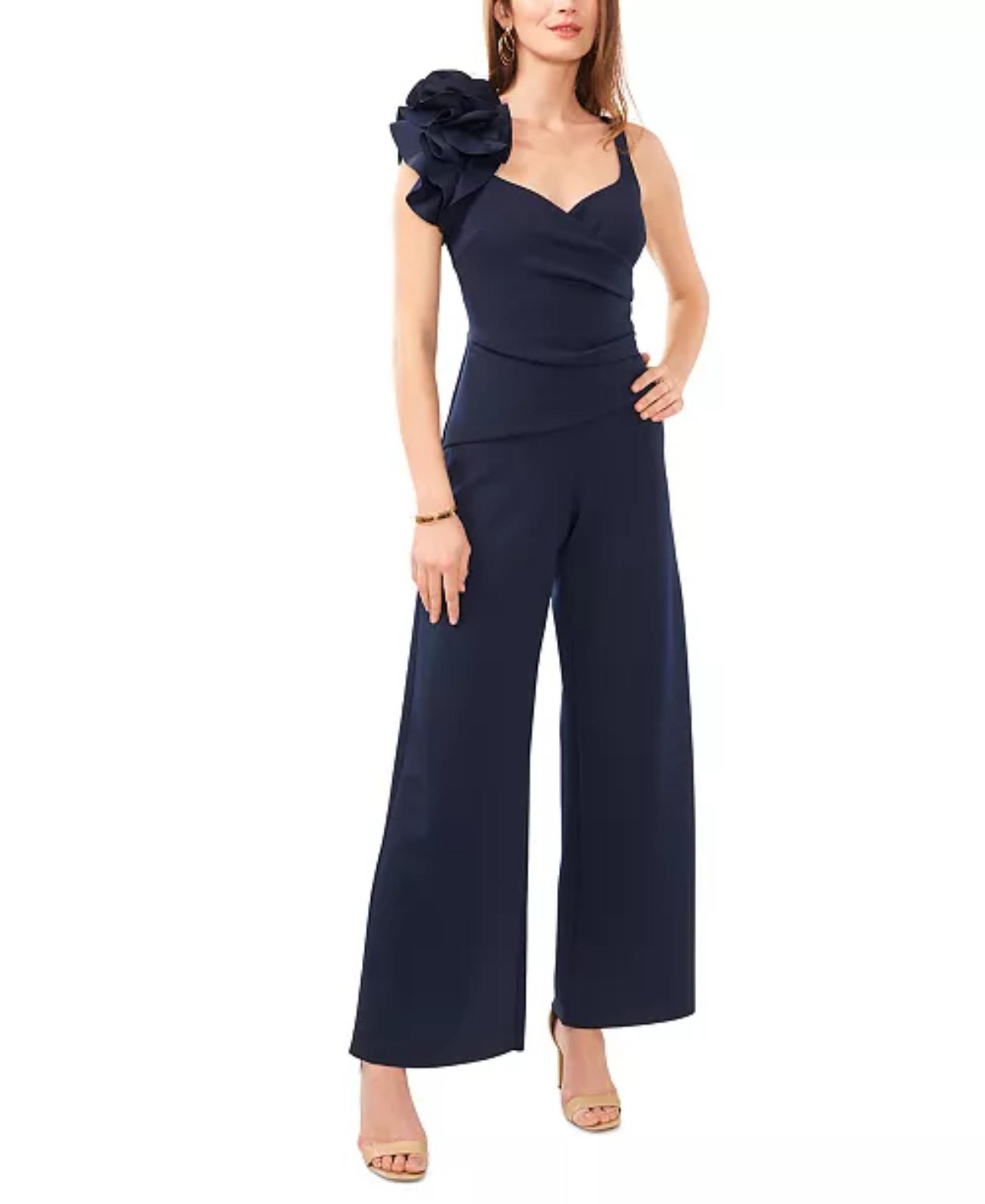 MSK
Petite Ruffled-Strap Scuba Wide-Leg Jumpsuit sz10P $109