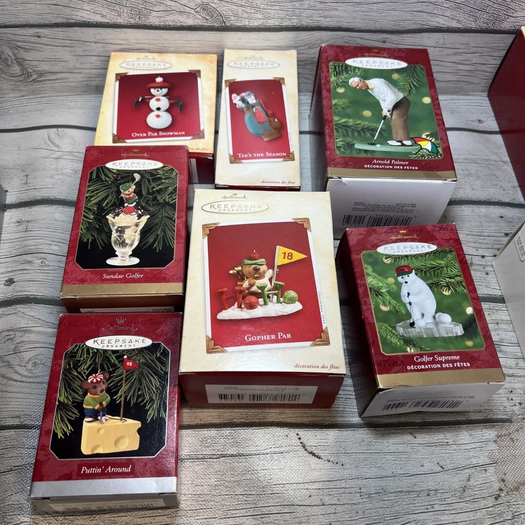 Lot of 7 Hallmark Keepsake Ornaments - Golf Themed
