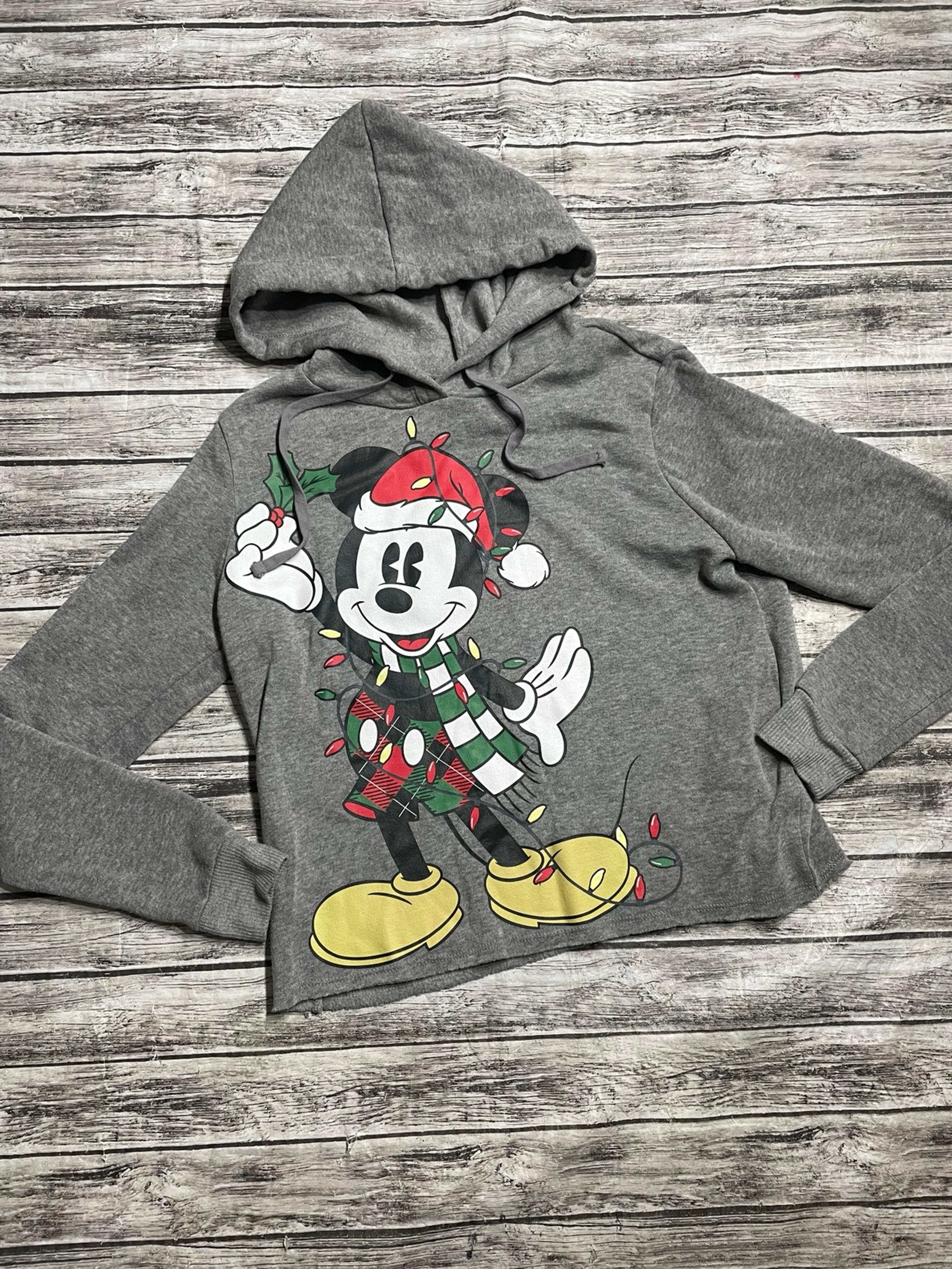 Ladies Small Disney Mickey Mouse Hooded Christmas Sweater LIKE NEW! Sooo Soft in