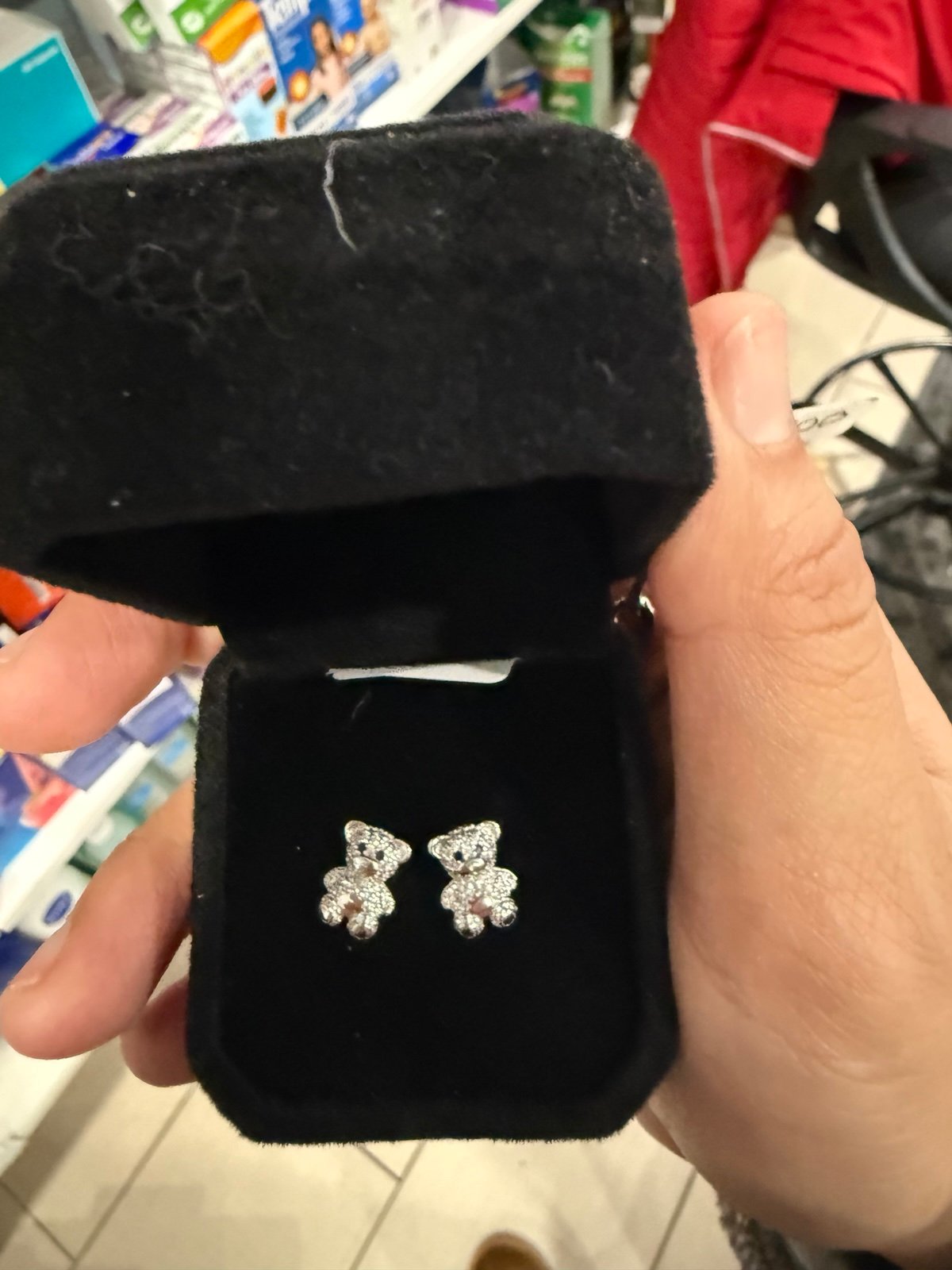 Sterling silver bear earrings