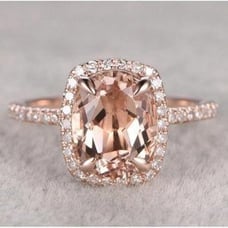New 18k Rose Gold Plated Oval Cut Champagne Ring