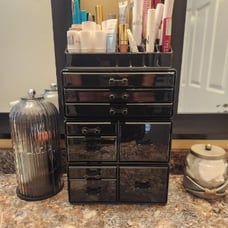 Makeup Organizer 4 Pieces, Acrylic Makeup Storage Box with 9 Drawers