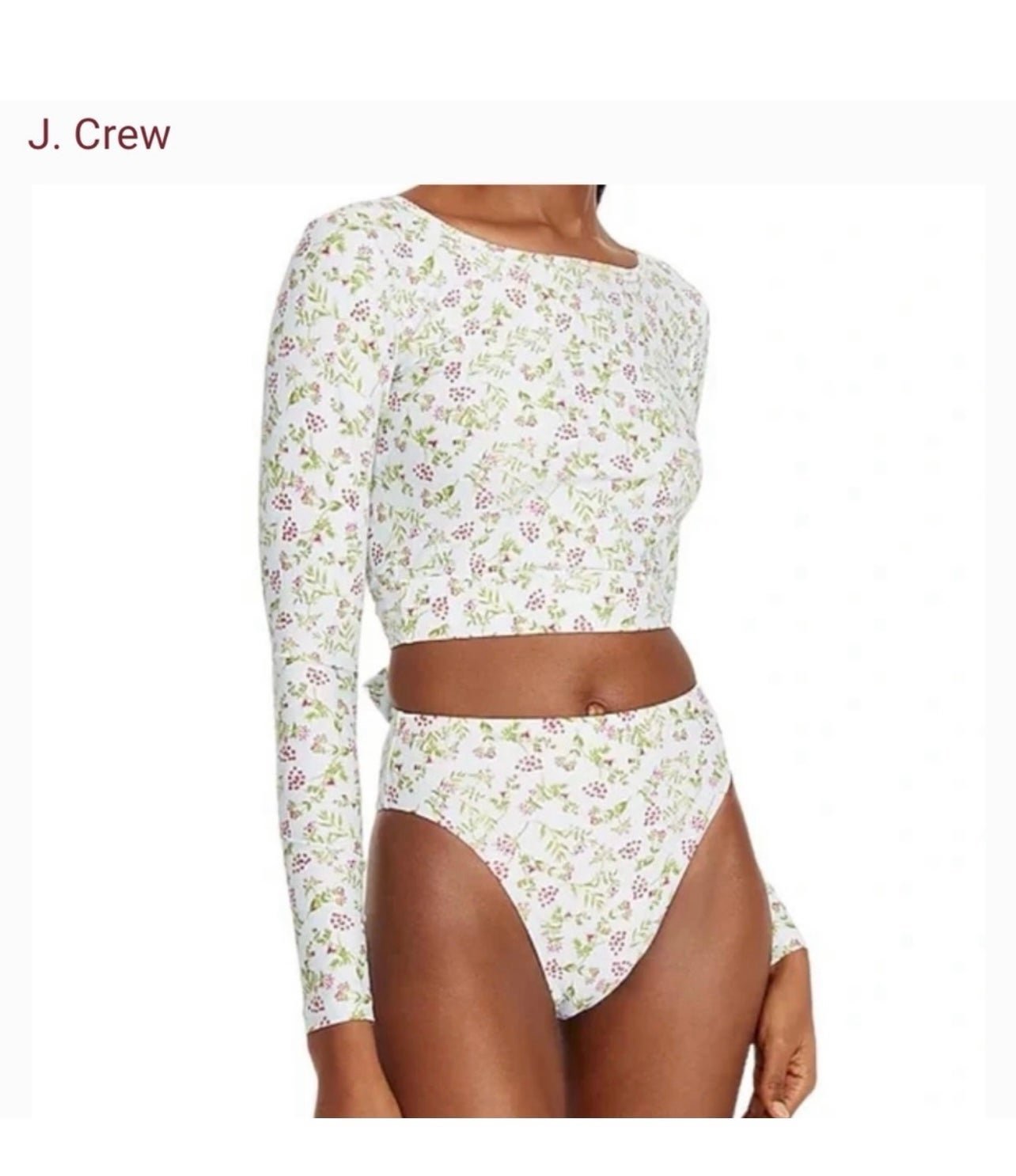 J. Crew Scoopneck Bikini Top & Curved-Waist Bikini Bottom in Cloud Meadow Floral
