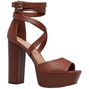 SHOEDAZZLE Roselinda Women's High Chunky Block Heel Sandal with Ankle Straps Pum