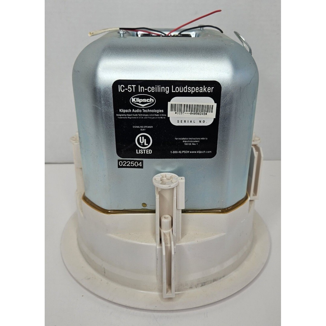 Klipsch Contractor IC-5T In-Ceiling Commercial Loudspeaker Ohm White