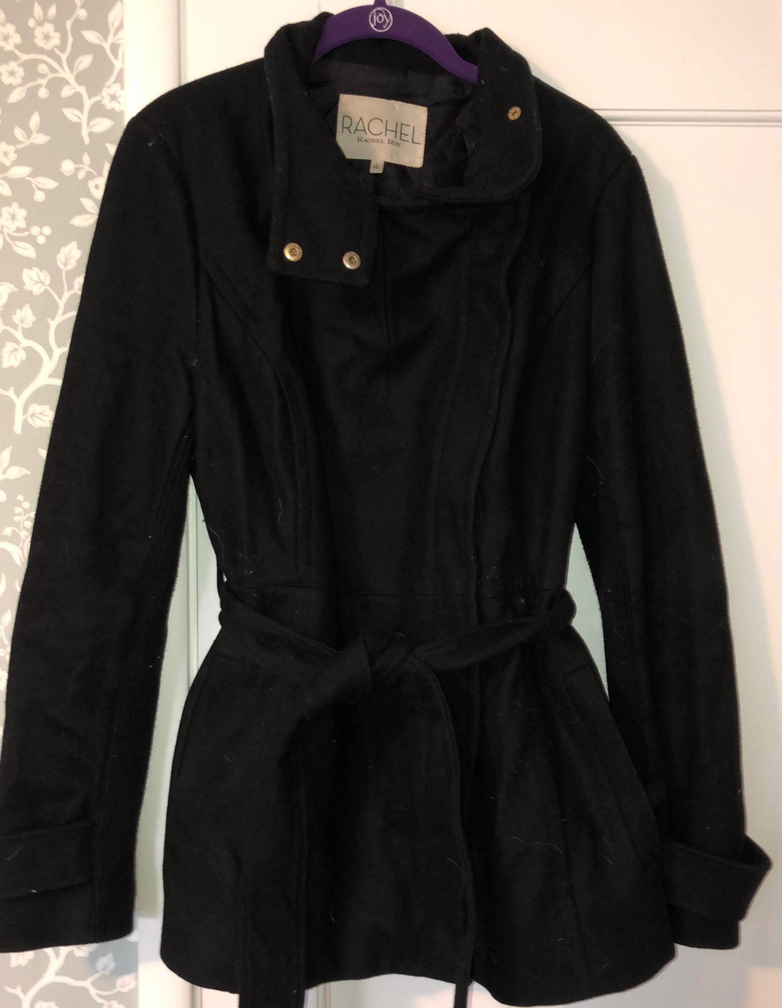 Rachel Roy black wool blend coat