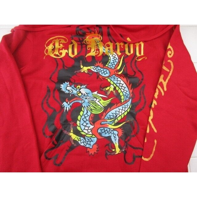Ed Hardy Dragon Japan Tattoo Hoodie Red Men's Medium