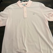 NWOT Men’s Pink Lacoste Polo White Crocodile size 6 NWOT