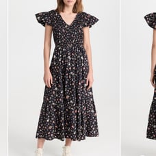 O.P.T. Phoebe Dress, Black floral Like New
