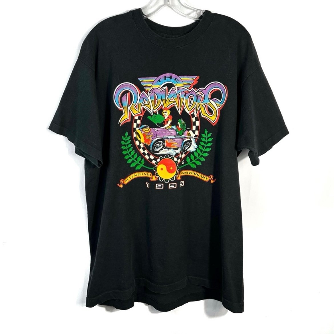 The Radiators Vintage 1995 17th Anniversary Black Short Sleeve Single Stitch Tee