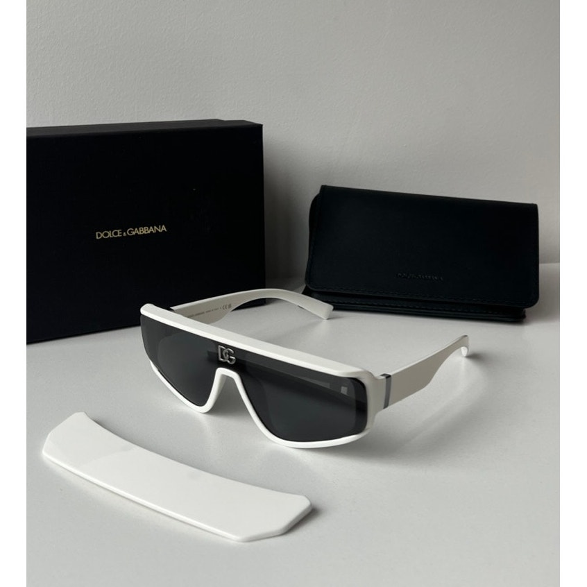 NEW Dolce & Gabbana DG6177 White Logo Visor Sunglasses