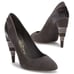 Salvatore Ferragamo Womens Gray Suede Croc Embossed Snake Pump Heel 8.5M