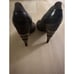 Salvatore Ferragamo Womens Gray Suede Croc Embossed Snake Pump Heel 8.5M