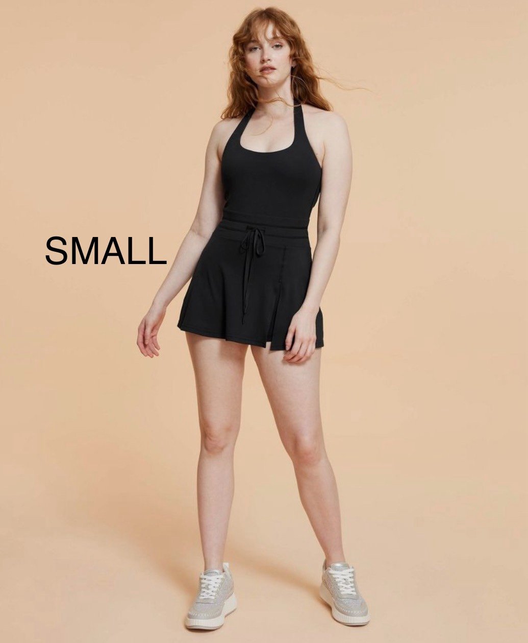 NWT/ Blogilates Women's Game Set Match Halter Active Dress Size S- Black