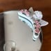 Vintage Oval Mirror Tray with Porcelain Pink Flowers and Cherub Angels