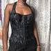 Vtg Classic black floral corset halter lingerie top