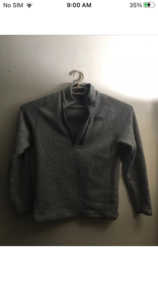 Patagonia Men's Size Medium 25523FA19 Gray Fleece 1/4 Zip Jacket