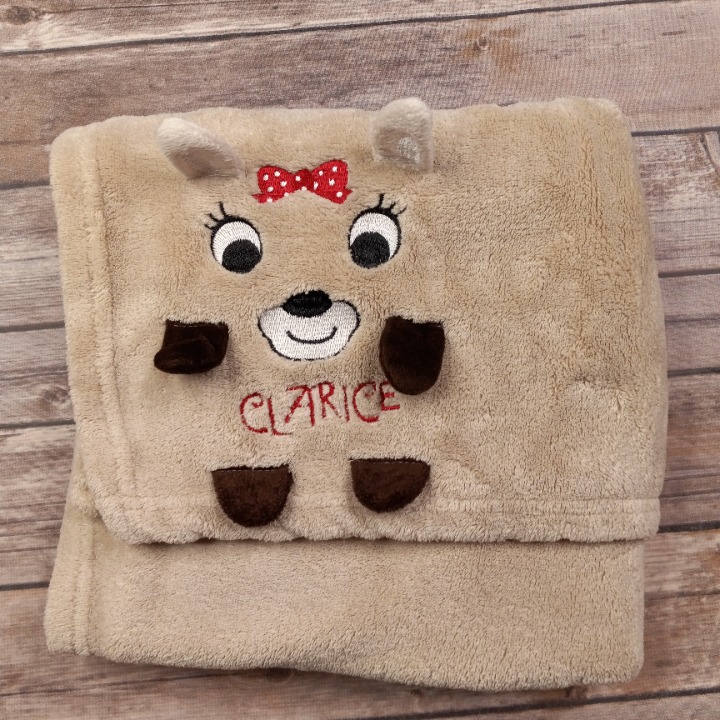 Clarice Rudolph The Red Nosed Reindeer Plush Baby Blanket Christmas 30 x 40