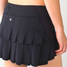 Lululemon skirt run pace setter black skirt size 8 *fading on logo + throughout
