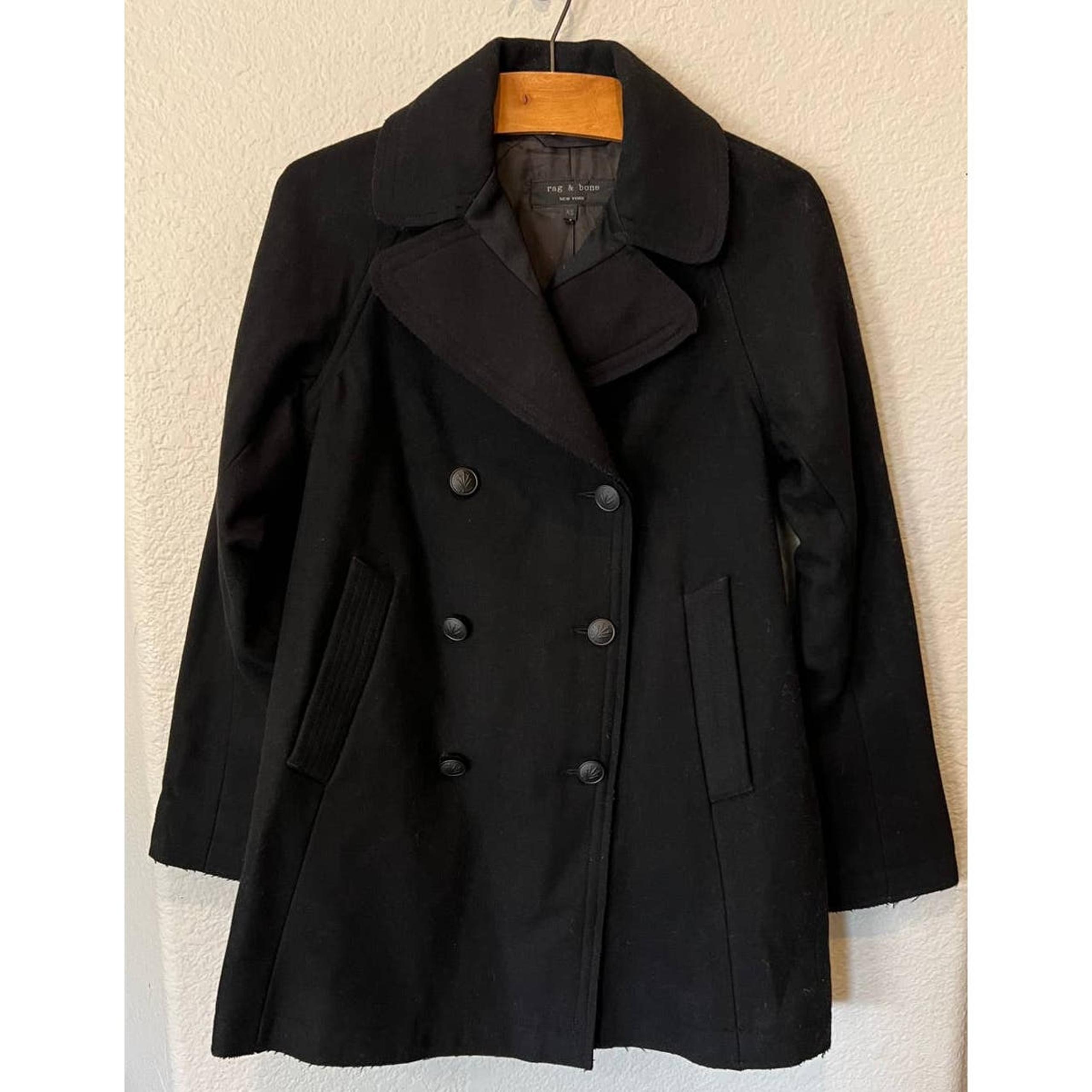 Rag & Bone Stanley Wide-Lapel Wool-Blend Peacoat (XS)