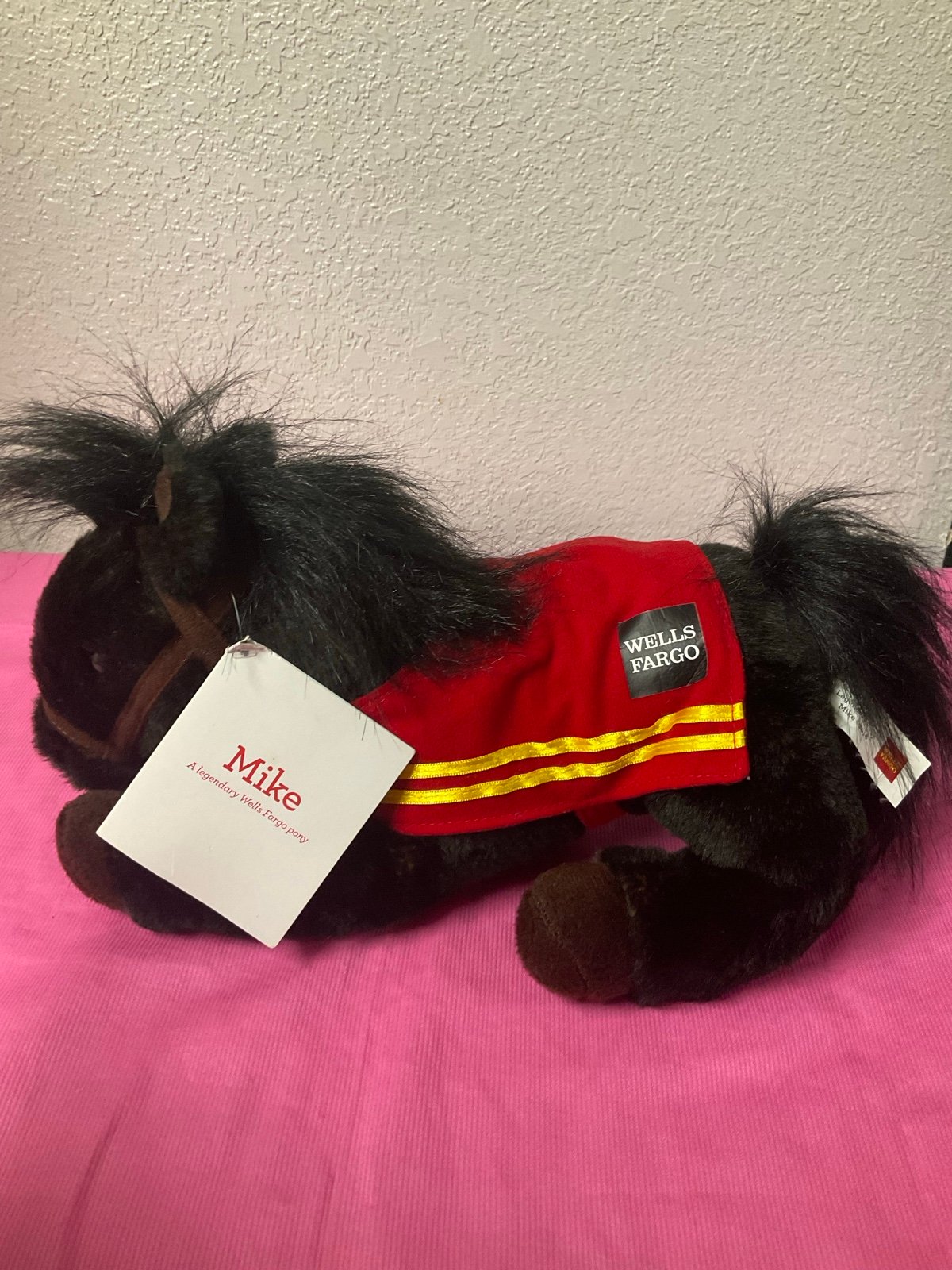 Wells Fargo “Mike” Legendary Black Horse Or Pony with Saddle Nostalgic Memories