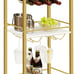 Bar Cart, Home Bar Serving Cart with 3-Tier Microwave Cart, Drink Cart