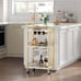 Bar Cart, Home Bar Serving Cart with 3-Tier Microwave Cart, Drink Cart