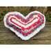 Vintage Heart Shaped Rag Rug Accent Pillow Farmhouse Primitive Red White