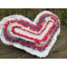 Vintage Heart Shaped Rag Rug Accent Pillow Farmhouse Primitive Red White