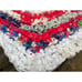 Vintage Heart Shaped Rag Rug Accent Pillow Farmhouse Primitive Red White