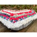Vintage Heart Shaped Rag Rug Accent Pillow Farmhouse Primitive Red White