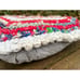 Vintage Heart Shaped Rag Rug Accent Pillow Farmhouse Primitive Red White