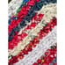Vintage Heart Shaped Rag Rug Accent Pillow Farmhouse Primitive Red White