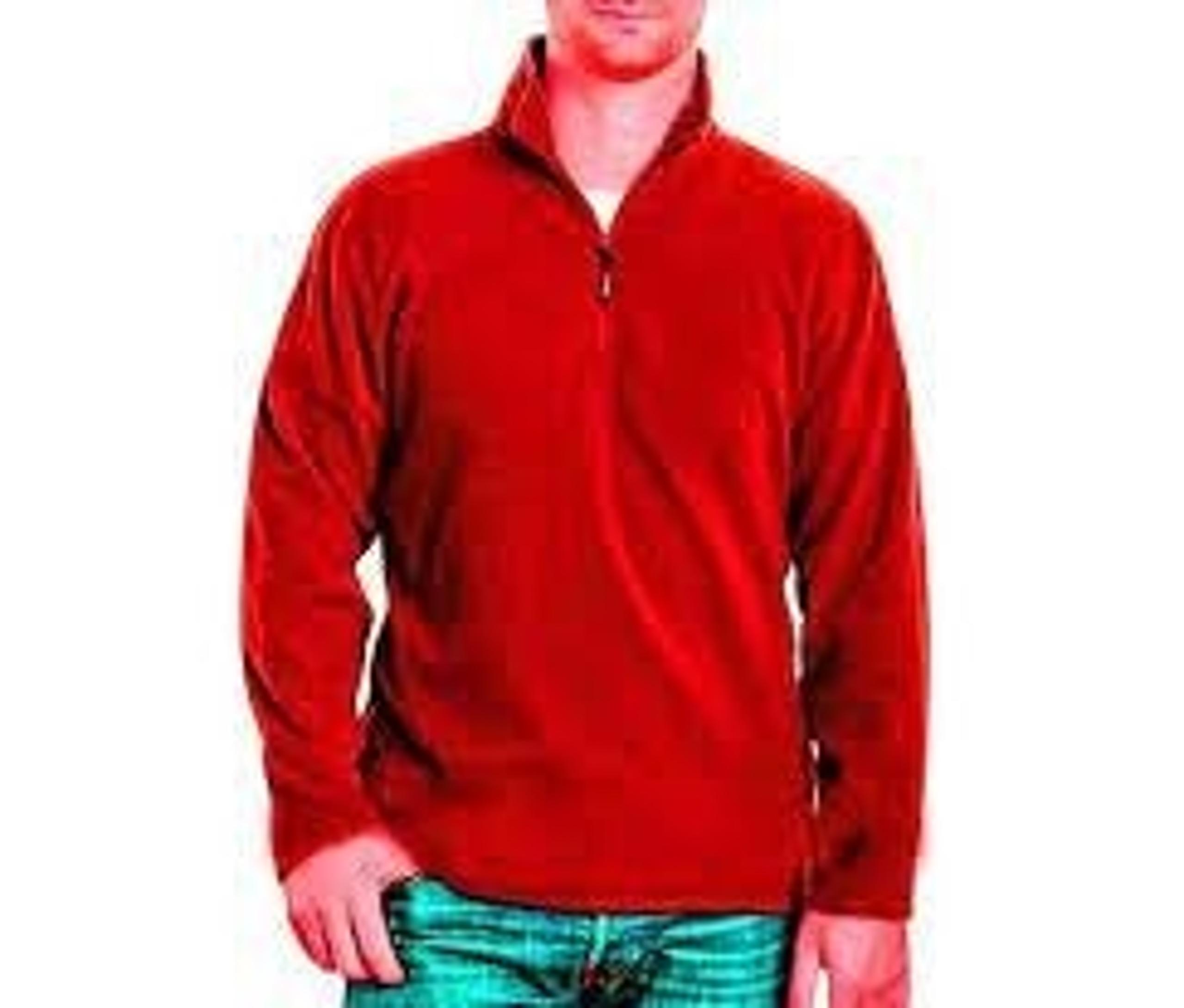 Kirkland Signature Mens Polartec 1/4 Zip Fleece Pullover Red NWT Size Medium