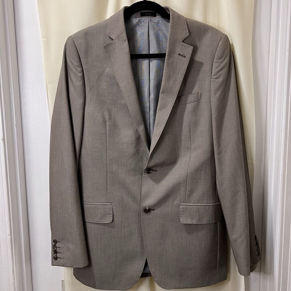 MENS STRETCH J FERRAR SUIT slim fit blazer jacket two button 38L RN 62815
