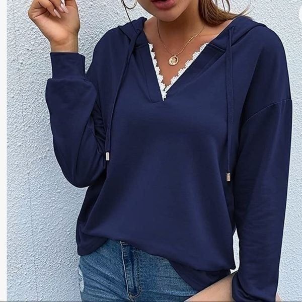 NEW Lace V Neck Sweatshirt