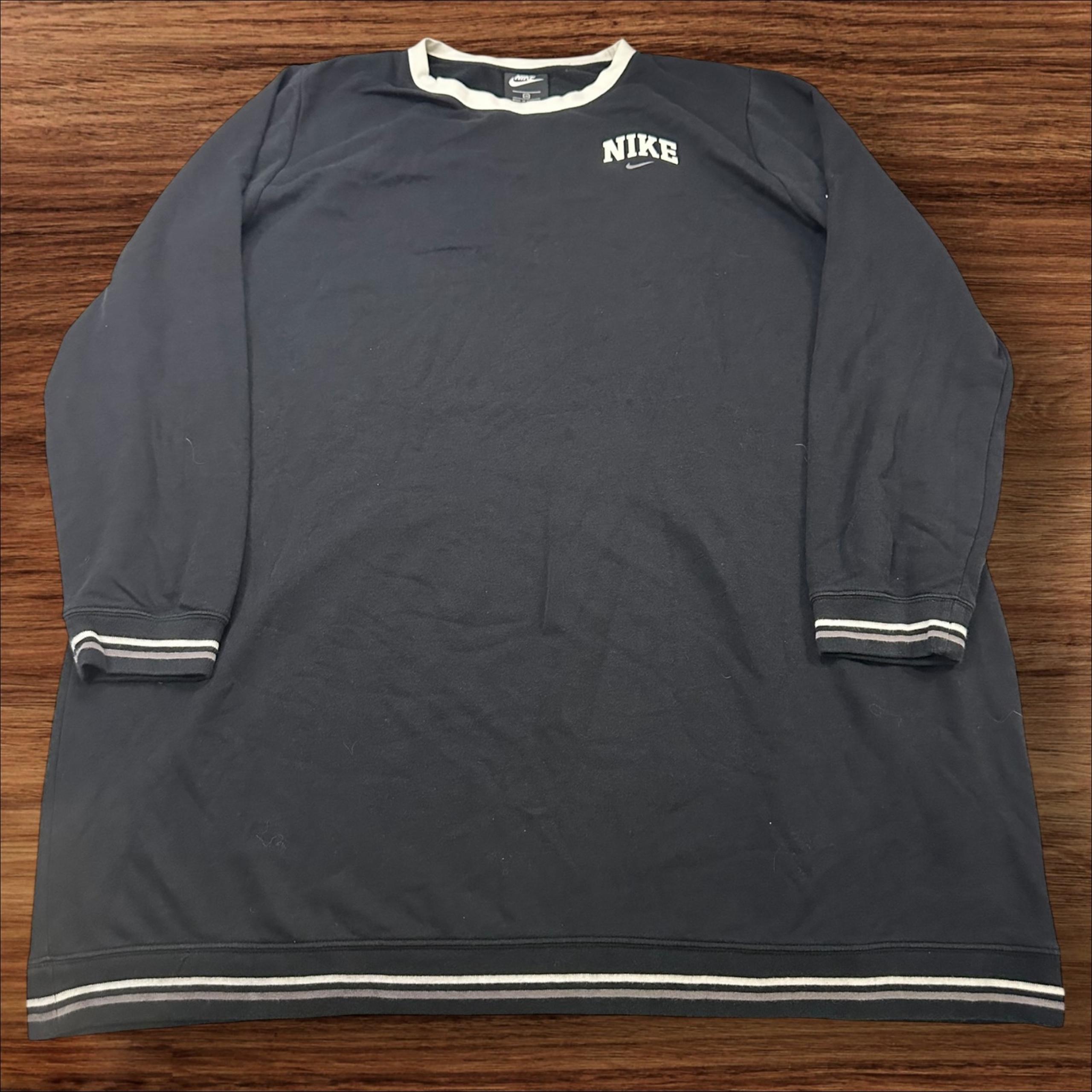 Nike Sweatshirt Dress Long Sleeve Athleisure Striped Trim Black 2X