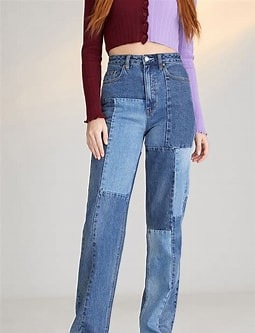 NWT PacSun Eco Patchwork Boyfriend Jeans