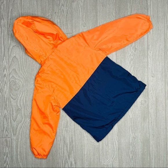 Oshkosh light jacket coat child 5/6 medium orange and blue with zipper and hood