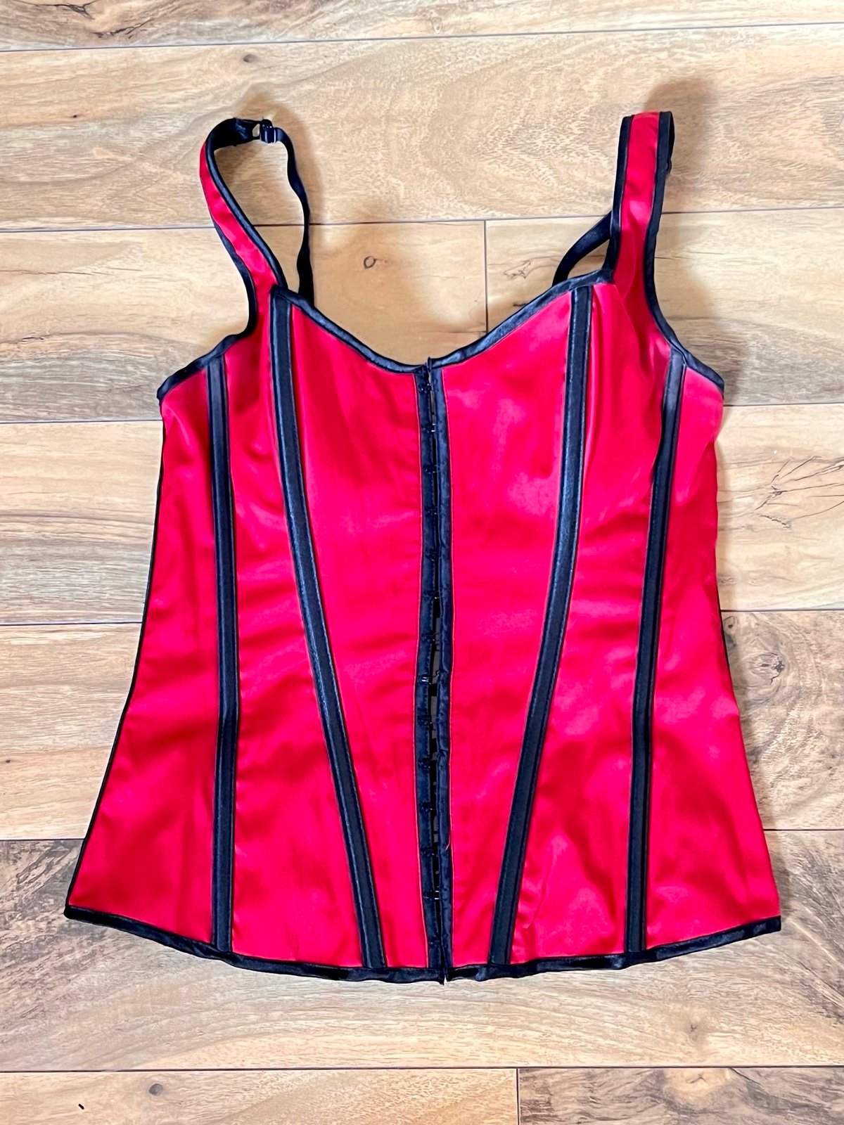 Frederick of Hollywoods double sided red and black corset