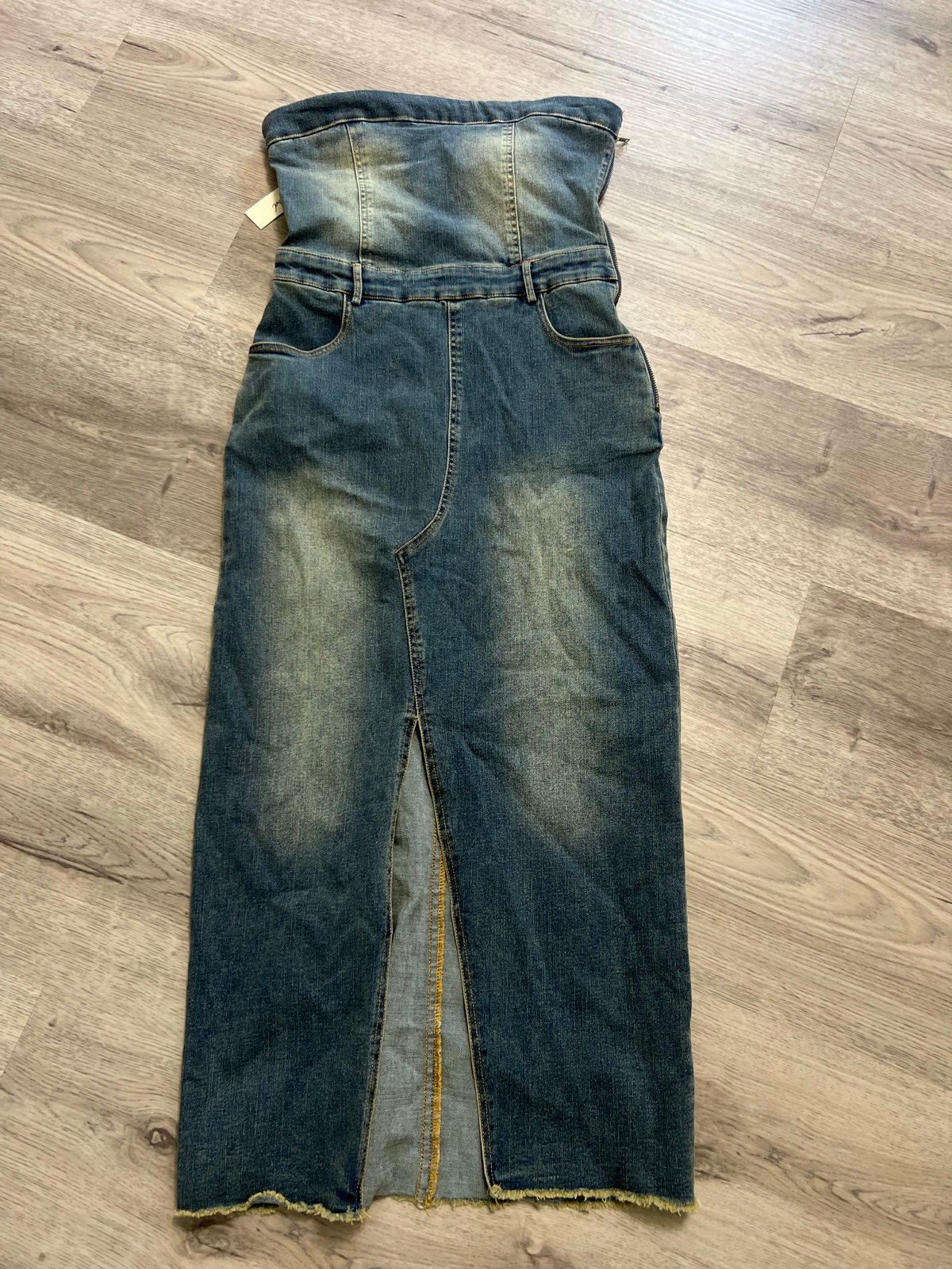 Mustard Seed Midi Strapless Jean Dress size S