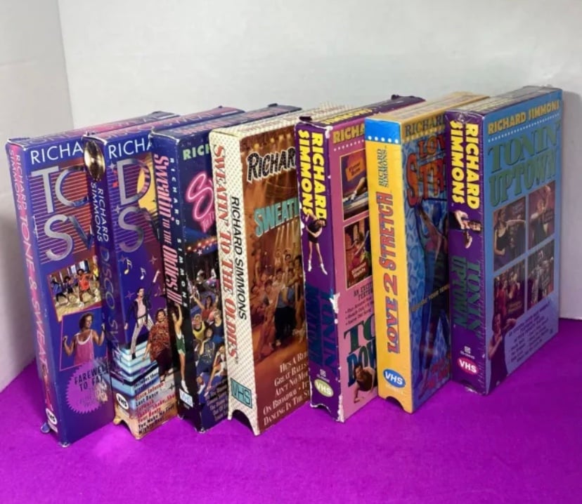 Lot of 7 VHS 1990’s Richard Simmons Workout Tapes Disco Sweat & More New & Used
