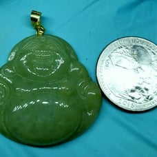 Burmese icy type A jadeite jade pendant.