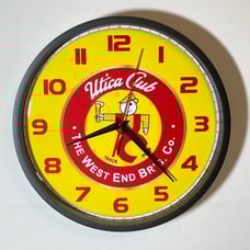 Utica Club brewery logo battery operated wall clock