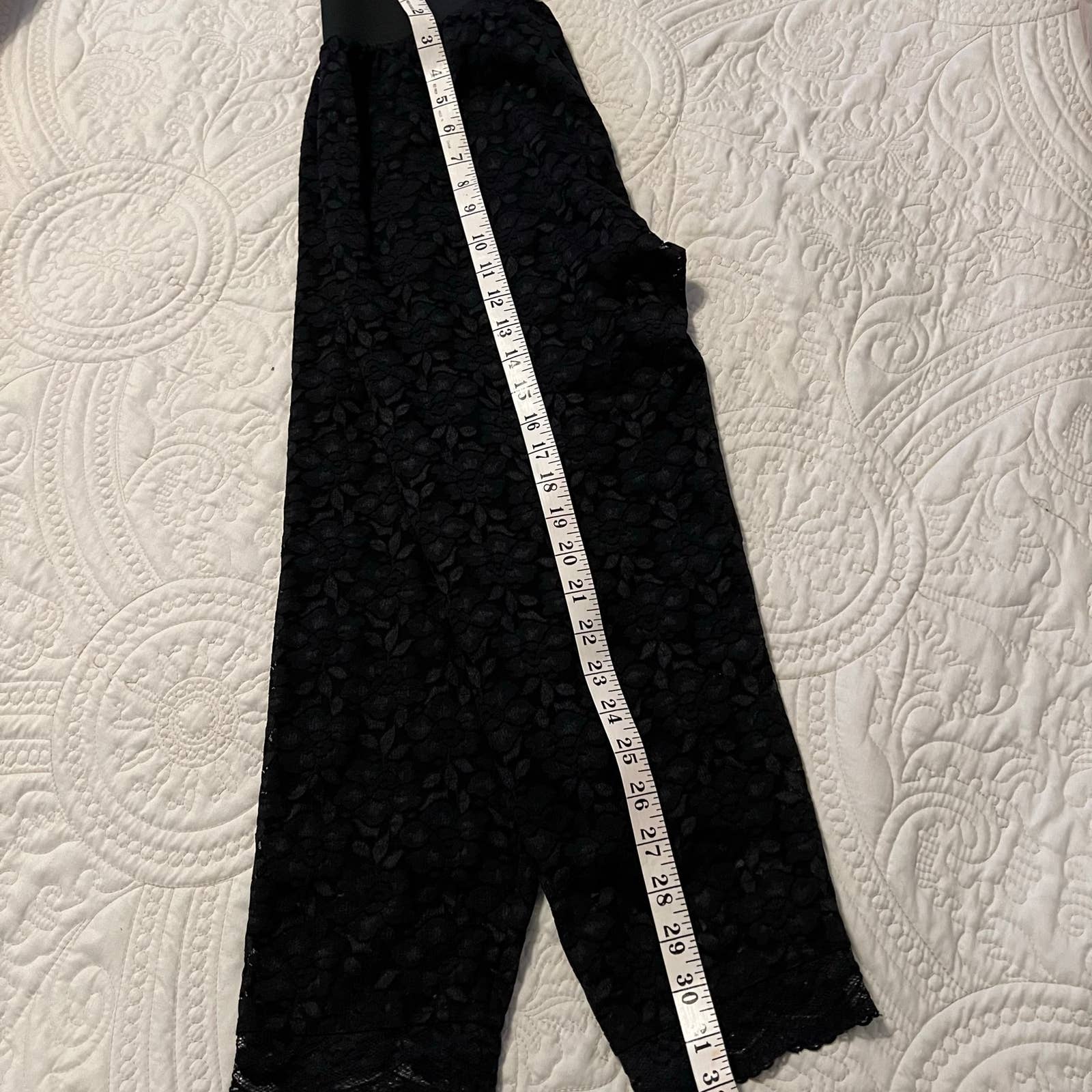 Robertson Beautiful Black Sexy Lined Lace Pants Size L