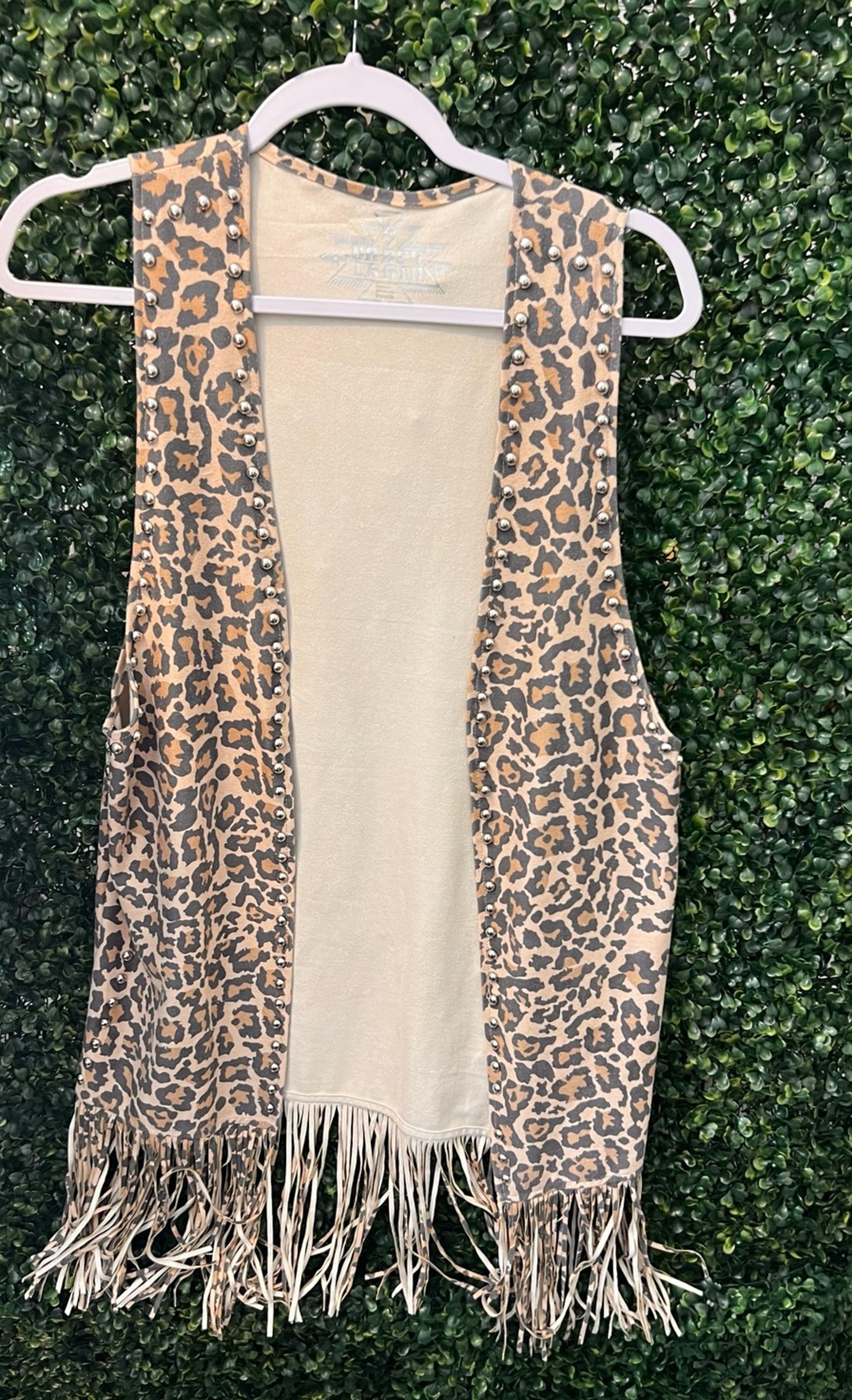Crazy Train Women’s Animal Print Fringe Vest